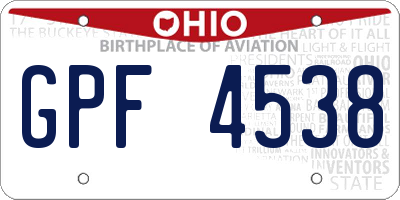 OH license plate GPF4538