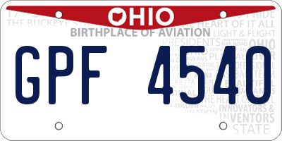 OH license plate GPF4540
