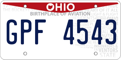 OH license plate GPF4543