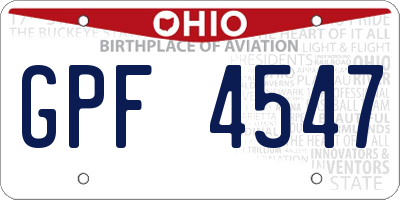 OH license plate GPF4547