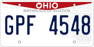 OH license plate GPF4548