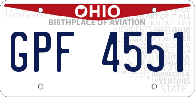 OH license plate GPF4551