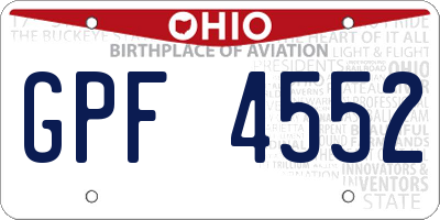 OH license plate GPF4552