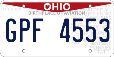 OH license plate GPF4553