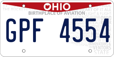 OH license plate GPF4554