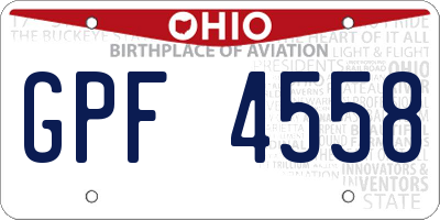OH license plate GPF4558