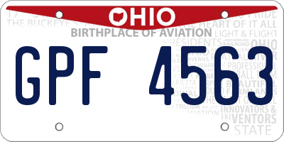 OH license plate GPF4563