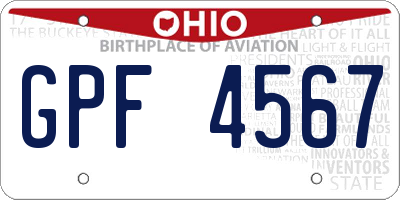 OH license plate GPF4567