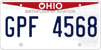 OH license plate GPF4568