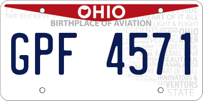 OH license plate GPF4571