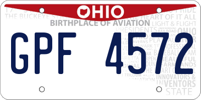 OH license plate GPF4572