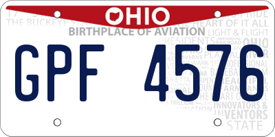 OH license plate GPF4576