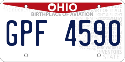 OH license plate GPF4590