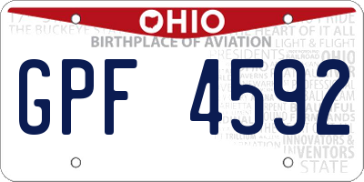 OH license plate GPF4592