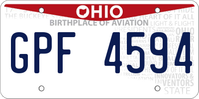 OH license plate GPF4594