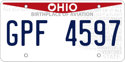 OH license plate GPF4597