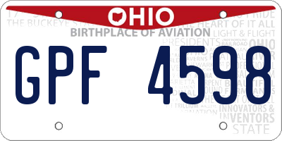 OH license plate GPF4598