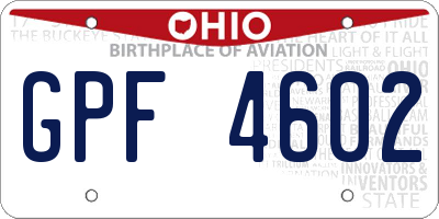 OH license plate GPF4602
