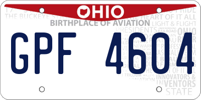 OH license plate GPF4604