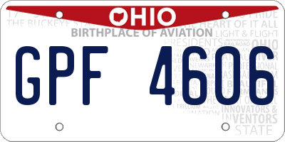 OH license plate GPF4606
