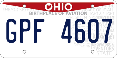 OH license plate GPF4607