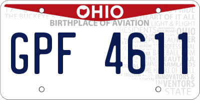 OH license plate GPF4611