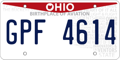 OH license plate GPF4614