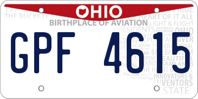 OH license plate GPF4615