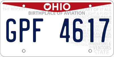 OH license plate GPF4617