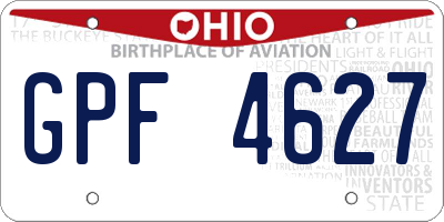 OH license plate GPF4627