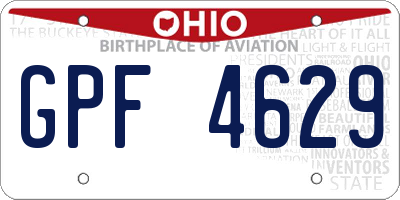OH license plate GPF4629