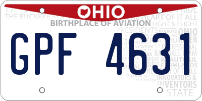 OH license plate GPF4631