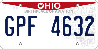 OH license plate GPF4632