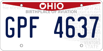 OH license plate GPF4637