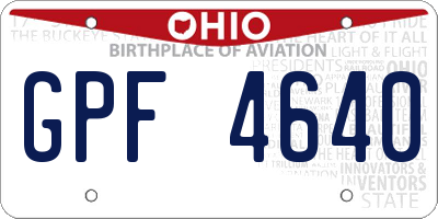 OH license plate GPF4640