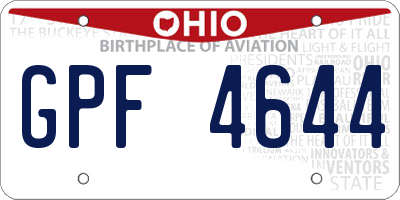 OH license plate GPF4644