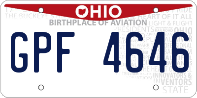 OH license plate GPF4646
