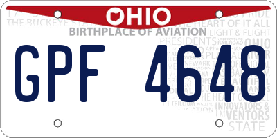 OH license plate GPF4648