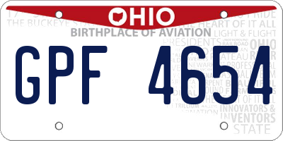 OH license plate GPF4654