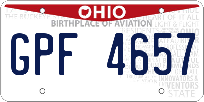 OH license plate GPF4657