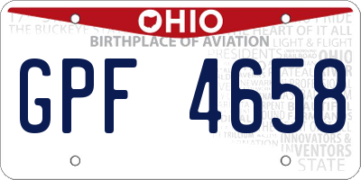 OH license plate GPF4658
