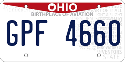 OH license plate GPF4660