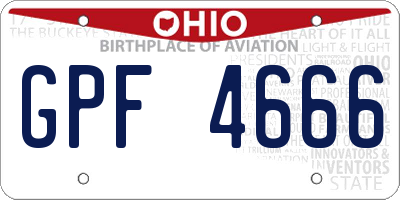 OH license plate GPF4666