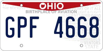 OH license plate GPF4668
