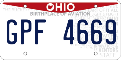OH license plate GPF4669