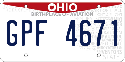 OH license plate GPF4671
