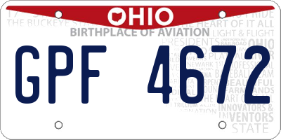 OH license plate GPF4672