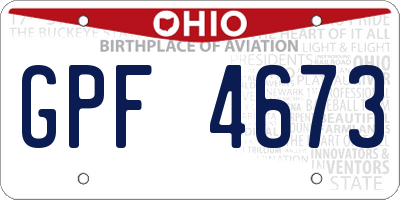 OH license plate GPF4673