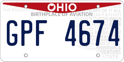 OH license plate GPF4674