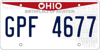 OH license plate GPF4677